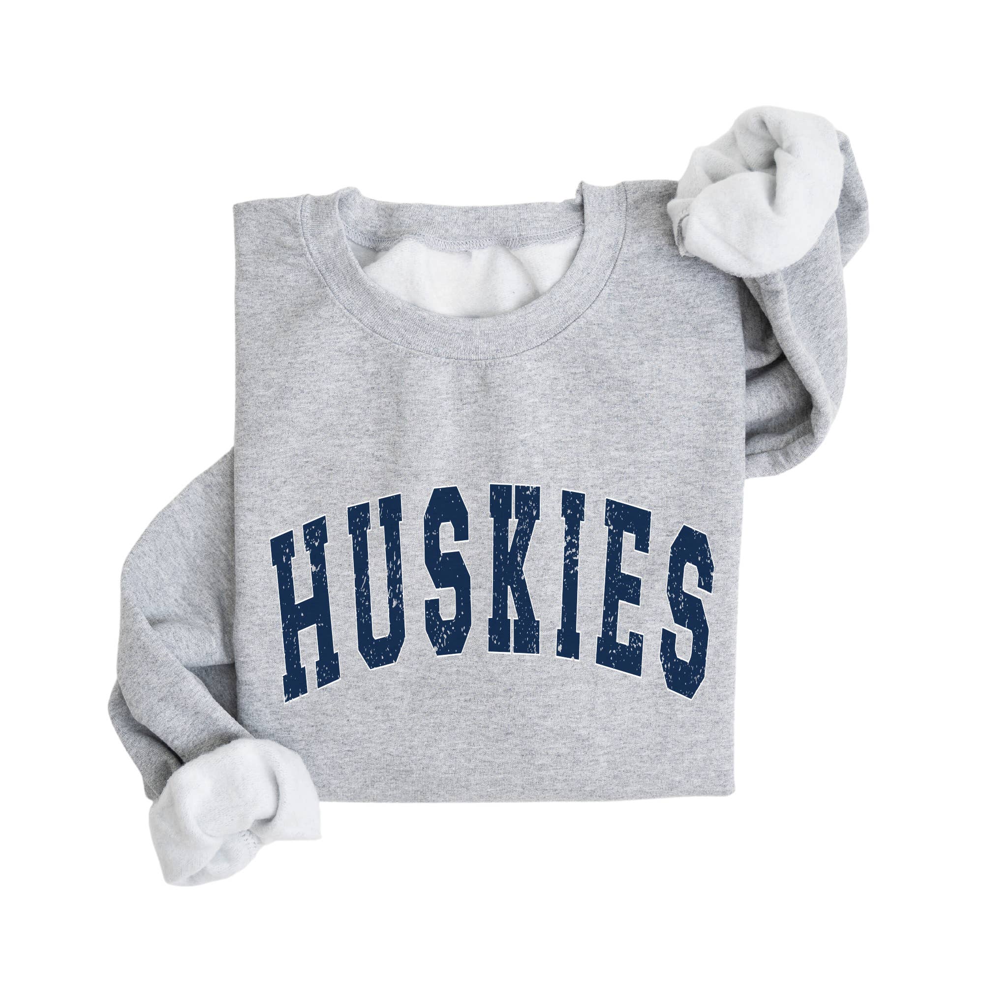 Fan Gear Central - Wholesale Graphic Sweatshirt - Unisex - Huskies Sweatshirt – Gray Unisex Graphic Crewneck