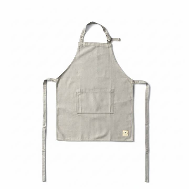 Canvas Cotton Bib Apron - Model C - Taupe for wholesale by Yako&Co