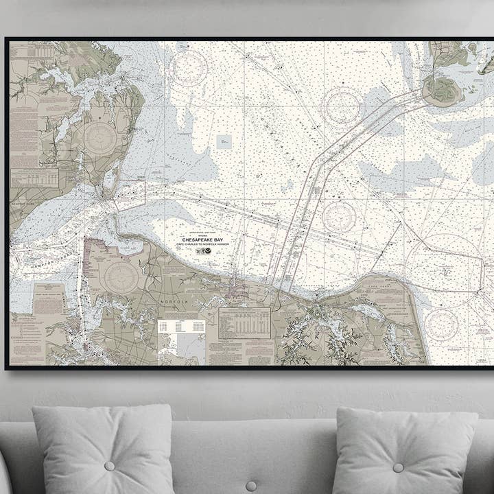 Chesapeake Bay - Cape Charles To Norfolk Harbor Nautical Chart for wholesale by The Nautical Chart Co.