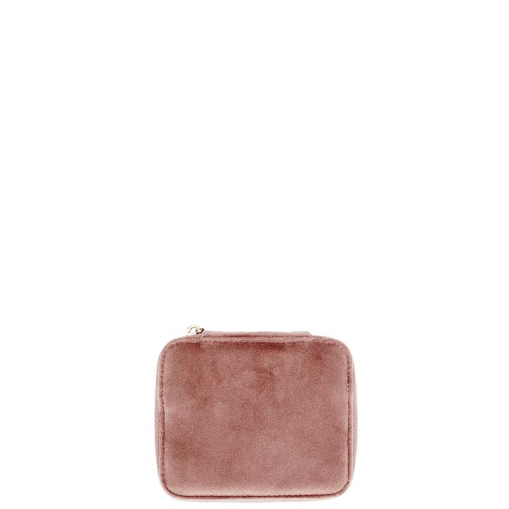 Sød smykkeboks i genanvendt pink fløjl med mulighed for monogram for engroshandel hos Bag-All
