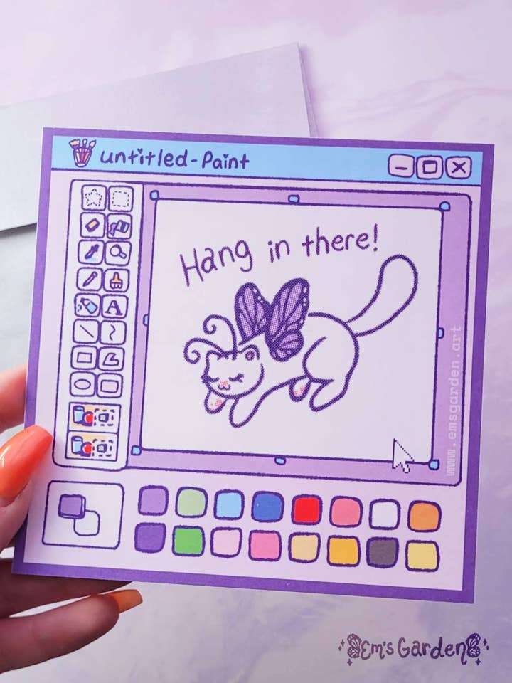 Hang in There! 90s Y2K Card with Envelope Set for wholesale by Em's Garden