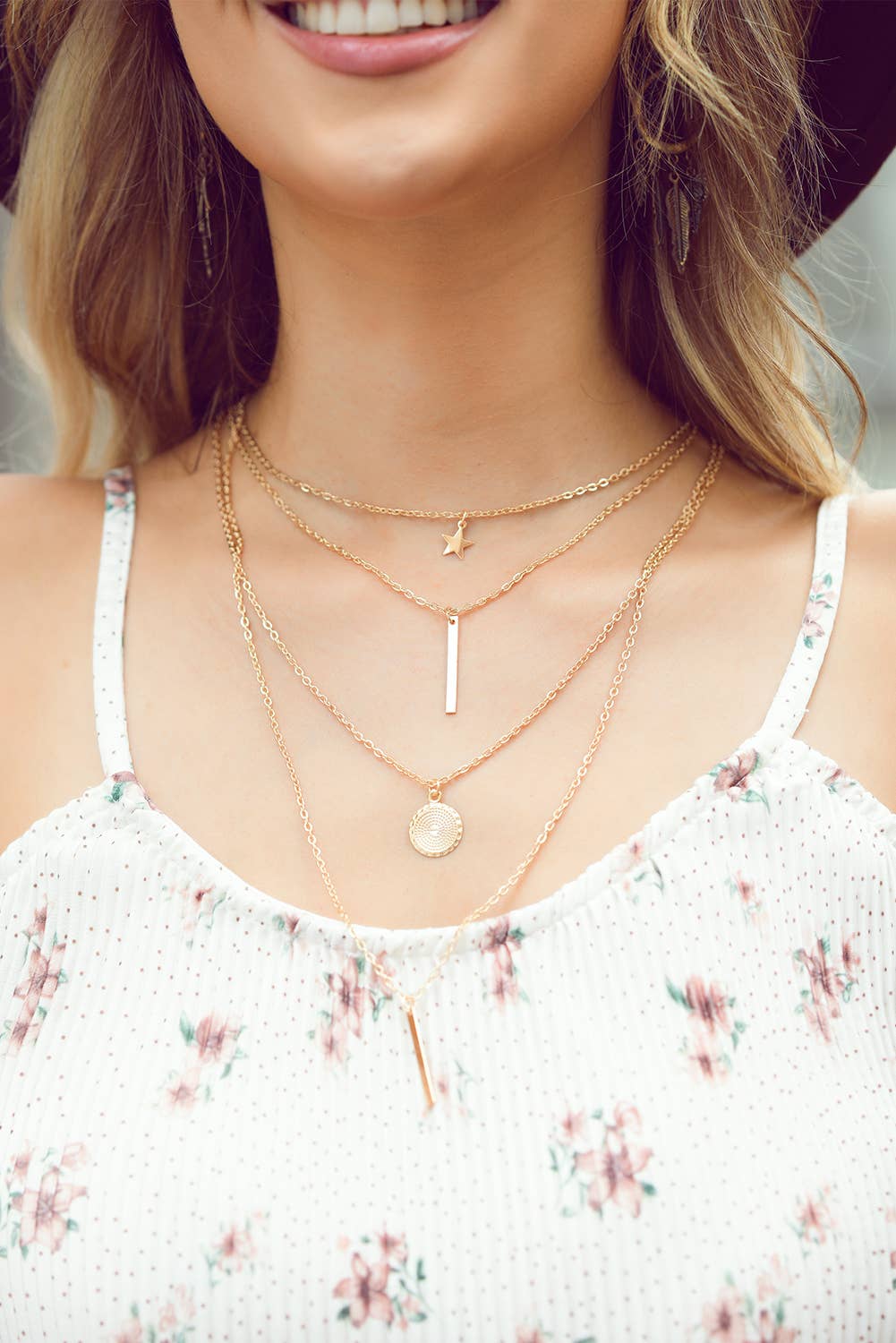 Or Collier à pendentif étoile multicouche Boho en vente sur Faire2