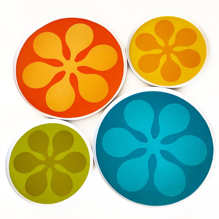 Destination PSP - Wholesale Dinner Plate - Modfest Melamine Dinner Plates - Set of 4 - Blue