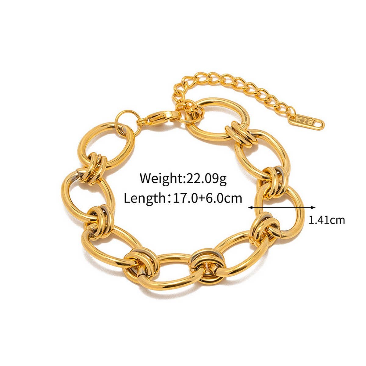 ACCITY - Wholesale Link & Chain Bracelet - 18K Gold & Silver Chunky Chain Bracelet Steel_CWAJE46511