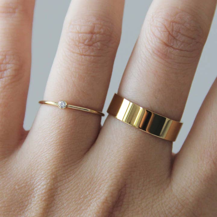 MAIVE - Vendita all'ingrosso Anello midi/a fascia - Anello in acciaio chirurgico di alta qualità Lana10