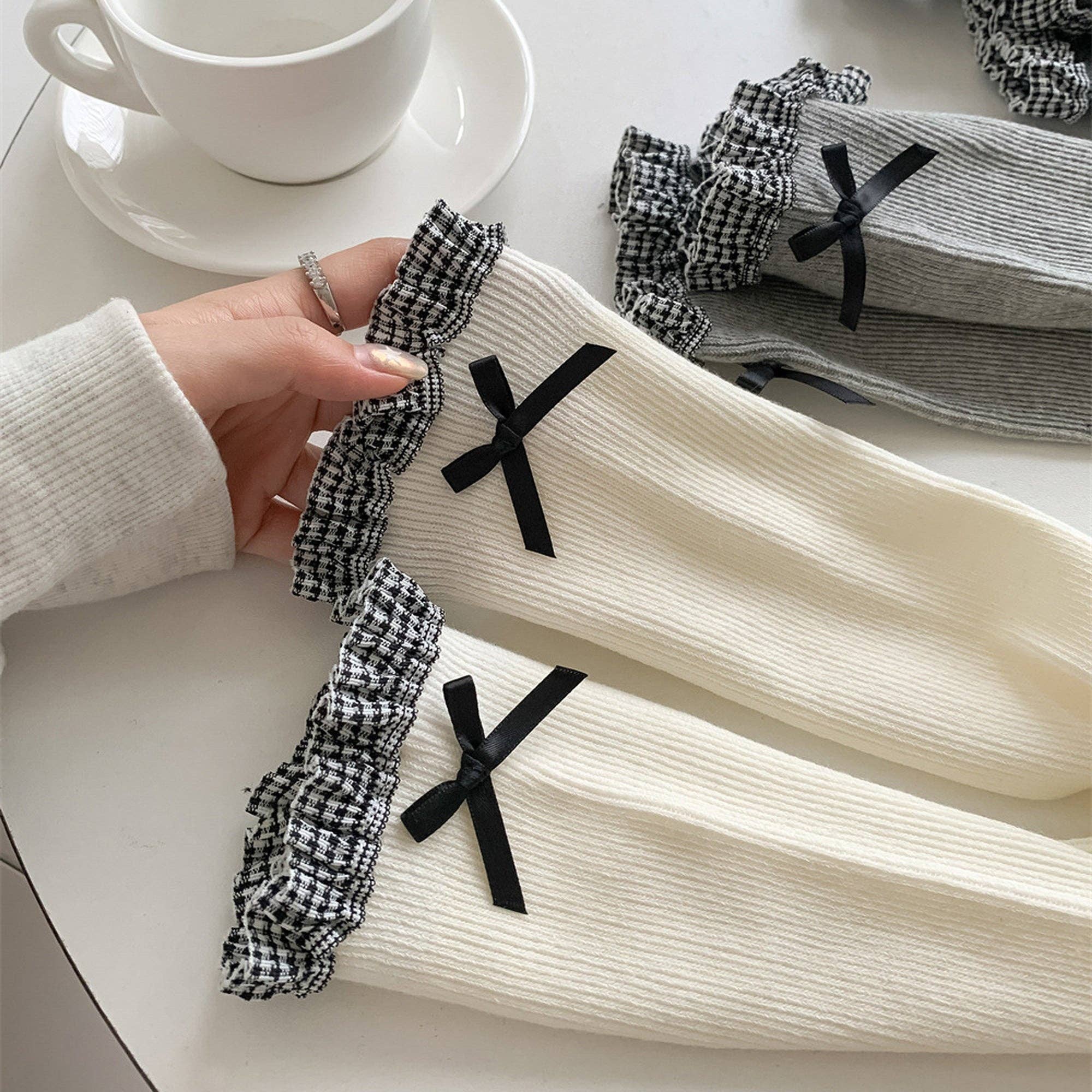 AK Brand - Wholesale Socks - Women's - 6pk Knee - High Socks with Bow and Patterned Cuff5