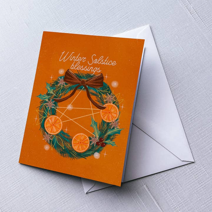 Lantern Print Co. - Wholesale Feestdagenkaartje - Wenskaart: Winterzonnewende; A2 gevouwen, blanco0