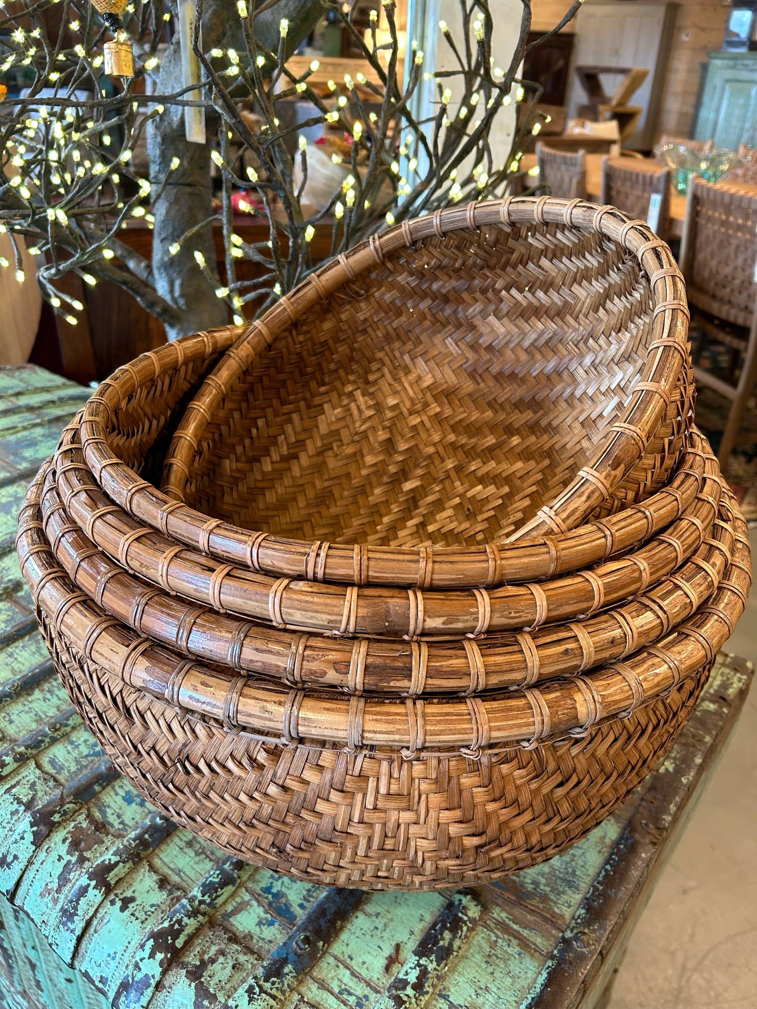 Asia West - Wholesale Basket - Baskets-Nesting Set of 5 (14"w to 19"w)10