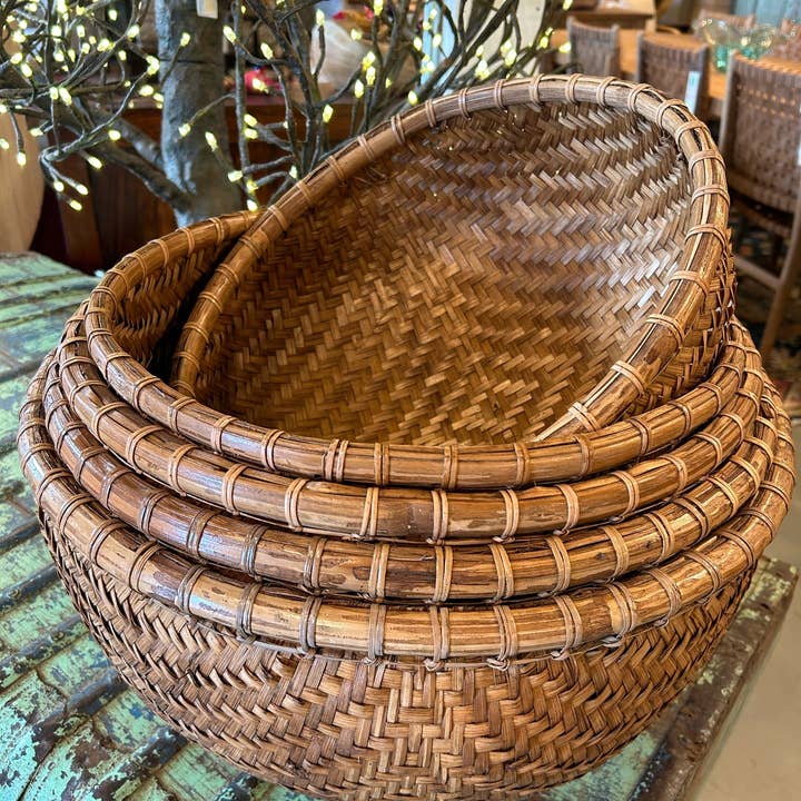Asia West - Wholesale Basket - Baskets-Nesting Set of 5 (14"w to 19"w)10