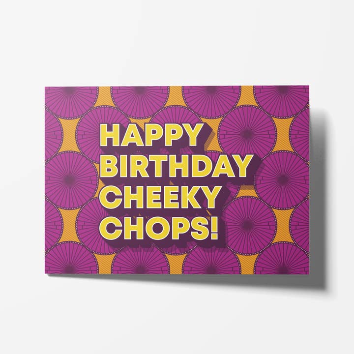 Feliz Aniversário, Bochechas Travessas - Cartão de Felicitações por atacado de Shaven Raven Designs