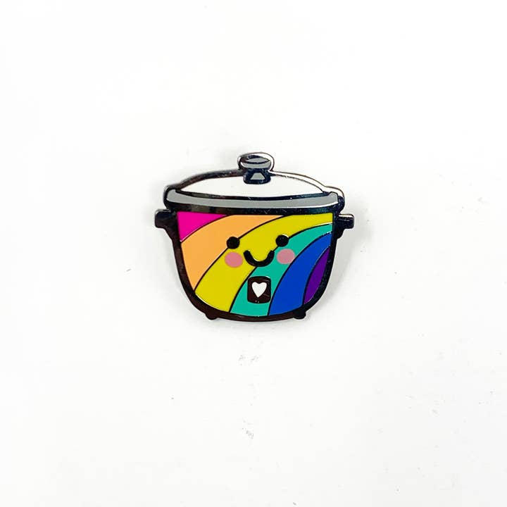Le Petit Elefant - Wholesale Lapel Pin/Button - LBGTQIA Rainbow Rice Cooker Enamel Pin