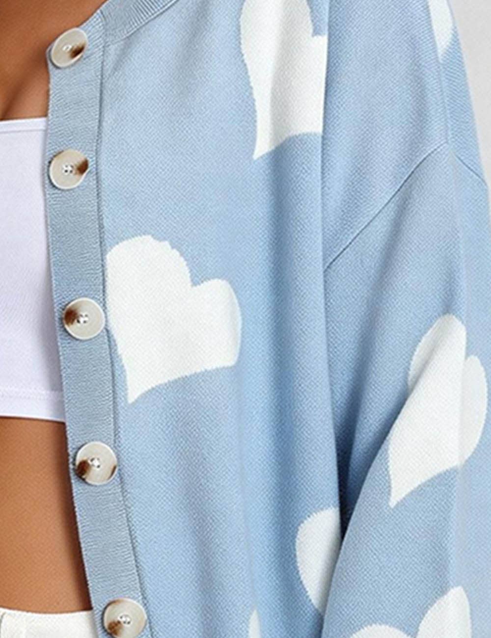 Sweetkama – Cardigan - Mulher por atacado – Cardigan feminino com coração e botões, gola redonda, modelo 23686