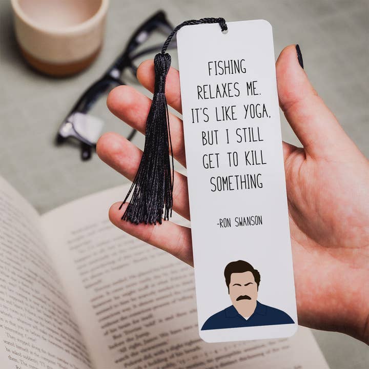Ron Swanson " Fishing " Bookmark | Parks and Rec TV Show for wholesale by Callisto Design House