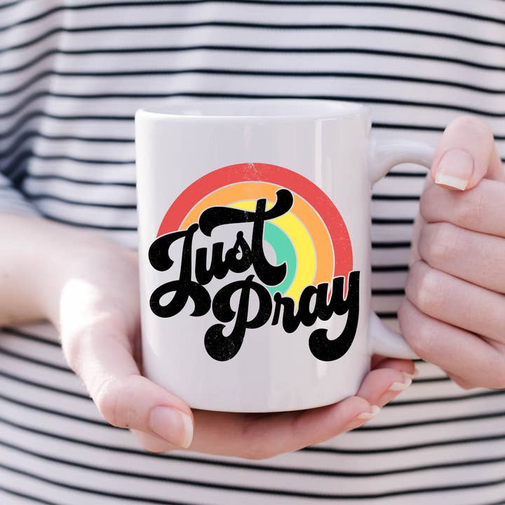 Just Pray Mug for wholesale by Madi Bella Designs