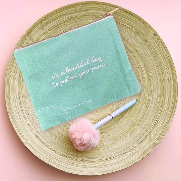 Tiny Gift Society - Wholesale Makeup/Cosmetic Bag - Protect Your Peace Cosmetic Pouch | Make-up Pencil Bag