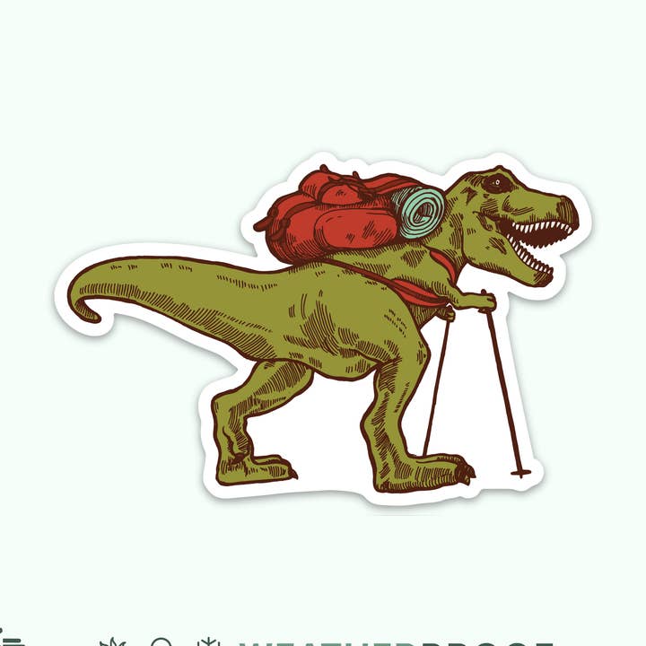 Autocollants Trex Hiker | Randonnée avec des dinosaures | Camping en plein air pour la vente par Bloom & Wander