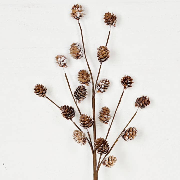 Holiday Depot Inc. - Wholesale Christmas Decoration - 510825- 24in Spray-Snowy Natural Birchcones-1