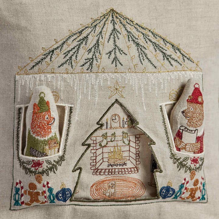 Coral & Tusk - Wholesale Throw/Decorative Pillow - North Pole Santa's House Pocket Pillow