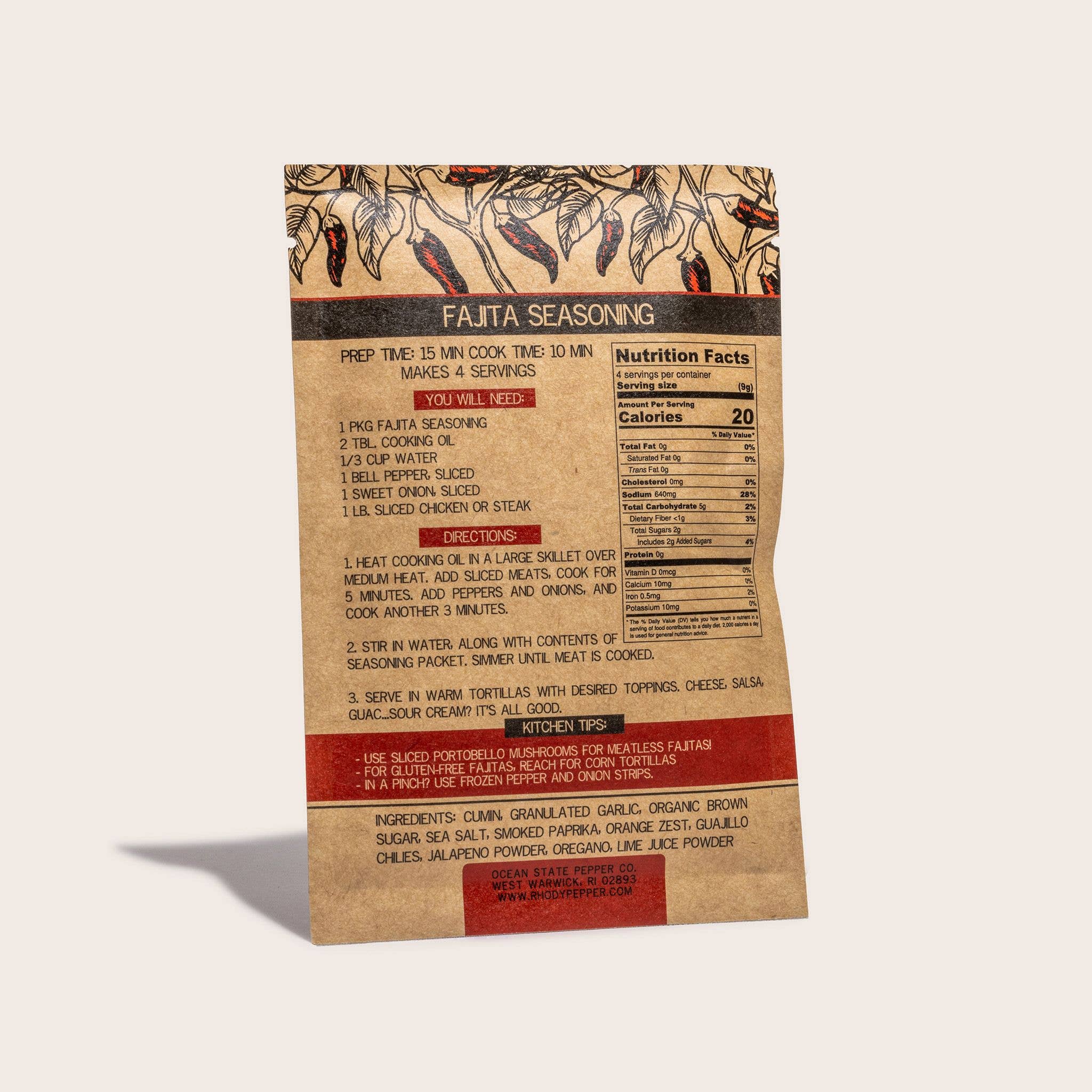 Ocean State Pepper Co. - Wholesale Dried Spice Mix - El Gringo Loco Fajita Seasoning1