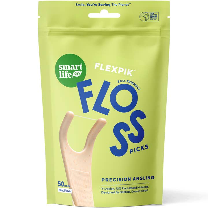 Umweltfreundliche gewinkelte Zahnseide-Sticks | Zahnseide für Backenzähne | Minze für den Großhandel von SmartLifEco