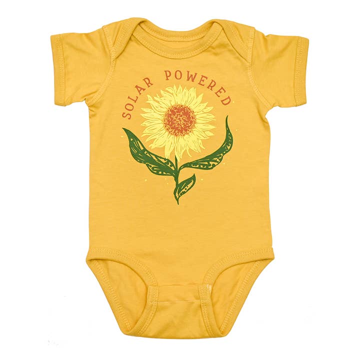 Baby Onesie - Solar Powered Sunflower for wholesale by Cinder + Salt