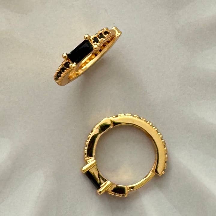 Sia Stone Huggies- Black Zirconia for wholesale by Namaste Jewelry