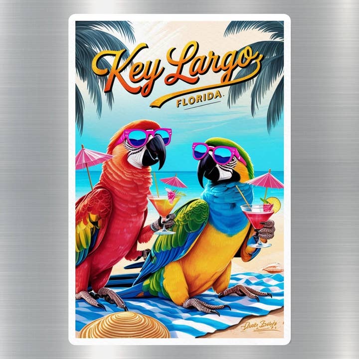 GraffMerch.com - Wholesale Phone & Laptop Stickers - Key Largo Florida Parrots Sticker