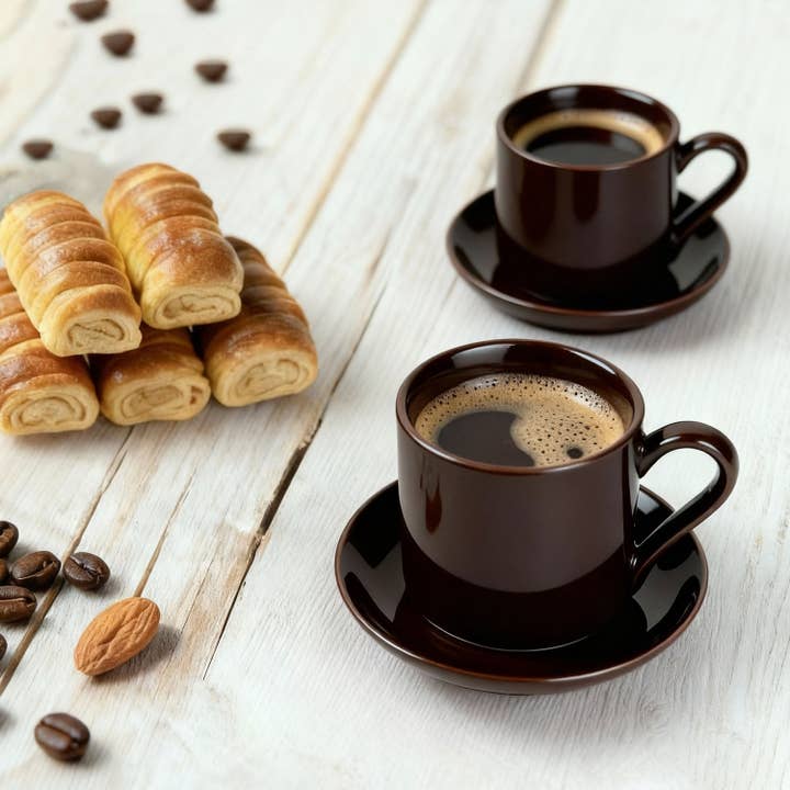 Tasse à expresso en porcelaine de 3,5 oz avec soucoupes, mug à shots expresso pour la vente par Royal Ceramics