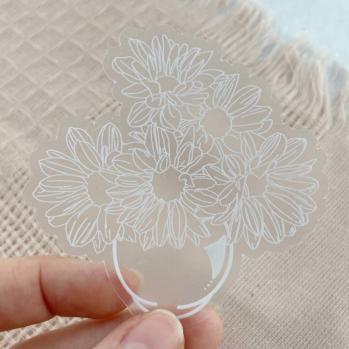 Treasure Flower Clear Sticker for wholesale by A Calculated Mess, LLC