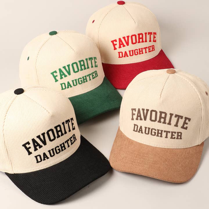 Fashion City - Wholesale Baseball Cap - Unisex - Favorite Daughter Two-Tone Corduroy Baseball Cap