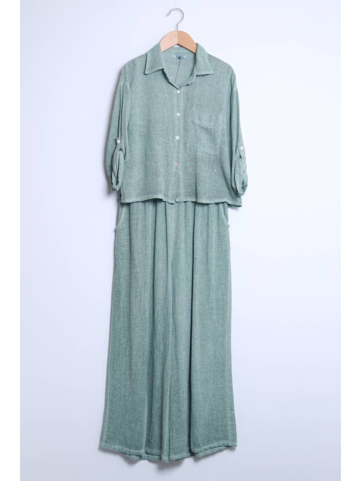 Shyloh – wholesale Buttoned-down shirt – Women's – Linen cotton top 1578231