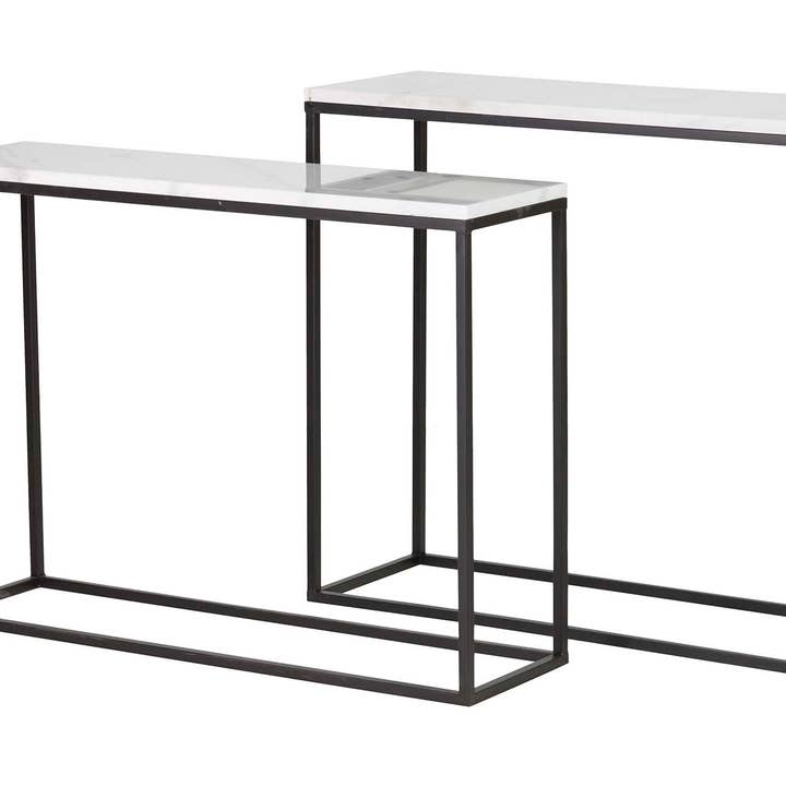 Sæt med 2 konsolborde i metal og marmor 100x30x75 91x26x66 cm_805097 for engroshandel hos Garpe Interiores - GARPE GROUP - GARCÍA PÉREZ Y CÍA S.L.-