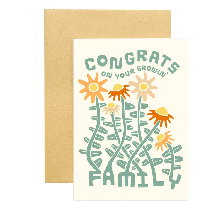 Growing Family Card for wholesale by Woosah Outfitters