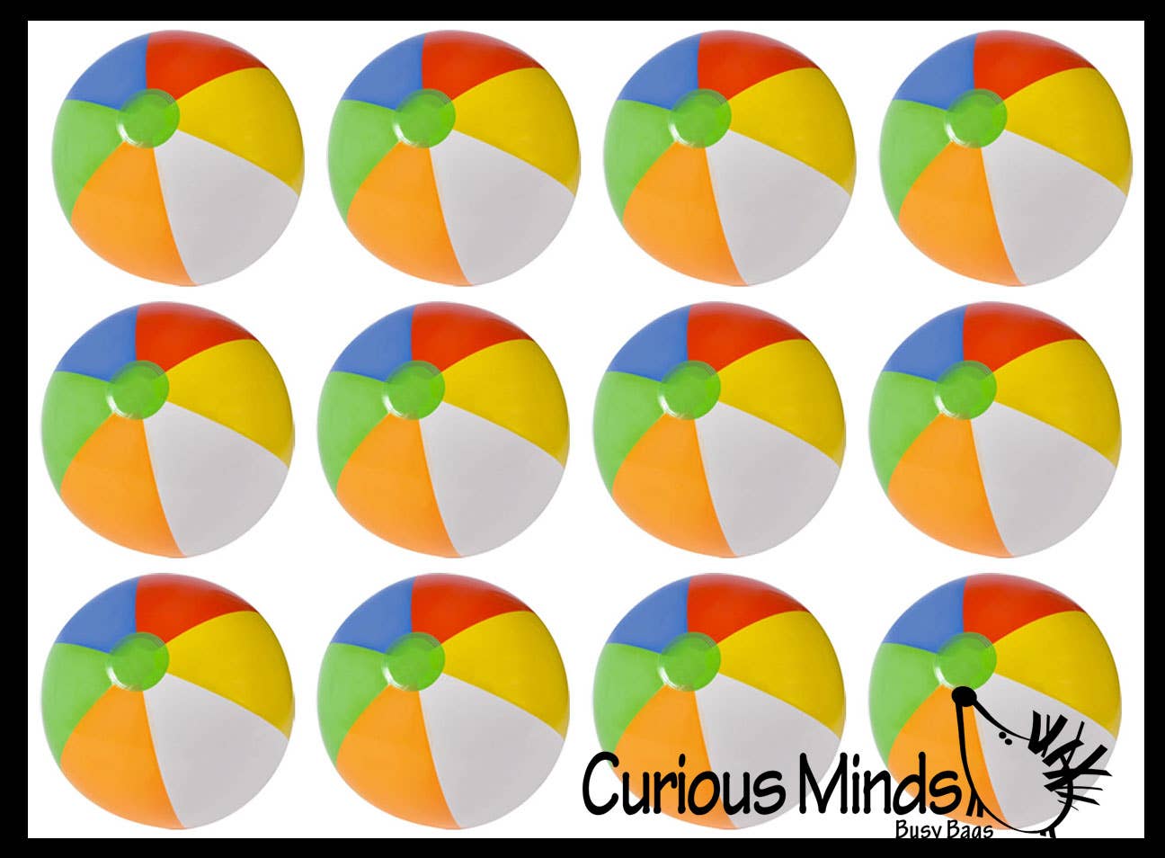Curious Minds Toys - Wholesale Inflatable Toy - Kids & Baby - Bag 12 Large 20" Beach Ball Fun Lightweight Inflatable Balls3