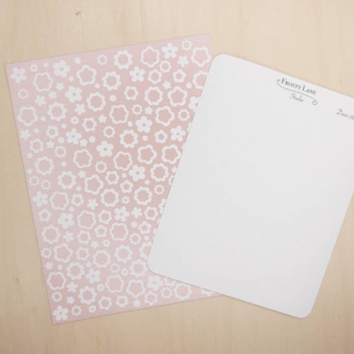 Deco021.i. White Flower Outline Sticker Sheet for wholesale by Frosty Lane Studio LLC