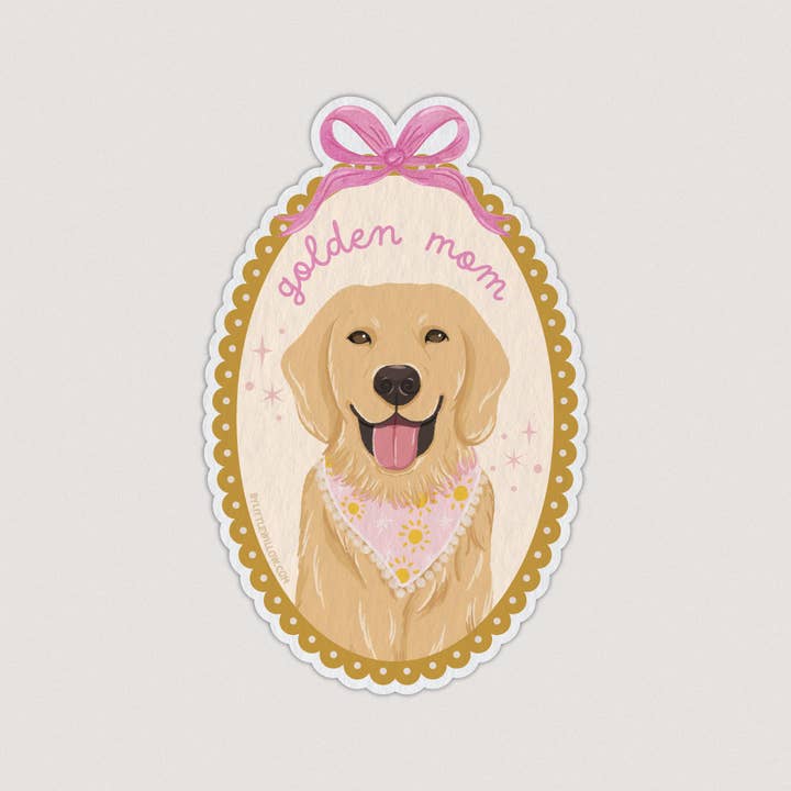 Golden Retriever Mom Sticker for wholesale by Little Willow
