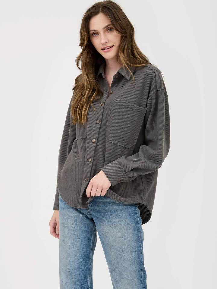 Blu Pepper - Wholesale Knit Top - Women's - RIB KNIT EXPOSED SEAM BUTTON UP TOP17