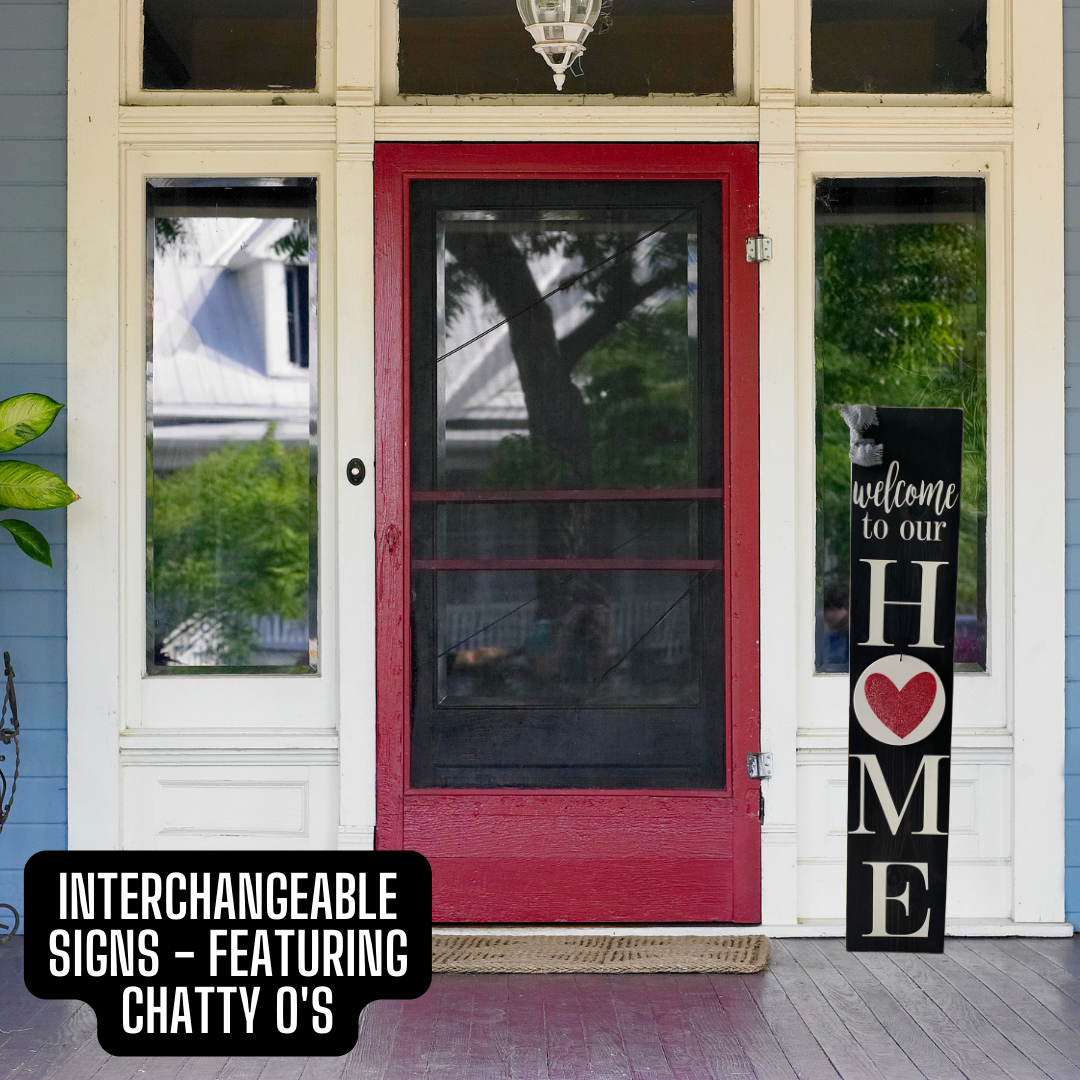 Chatty Timbers Marketplace - Wholesale Outdoor Sign - 4FT Welcome To Our Home Wooden Porch Sign - Interchangeable7