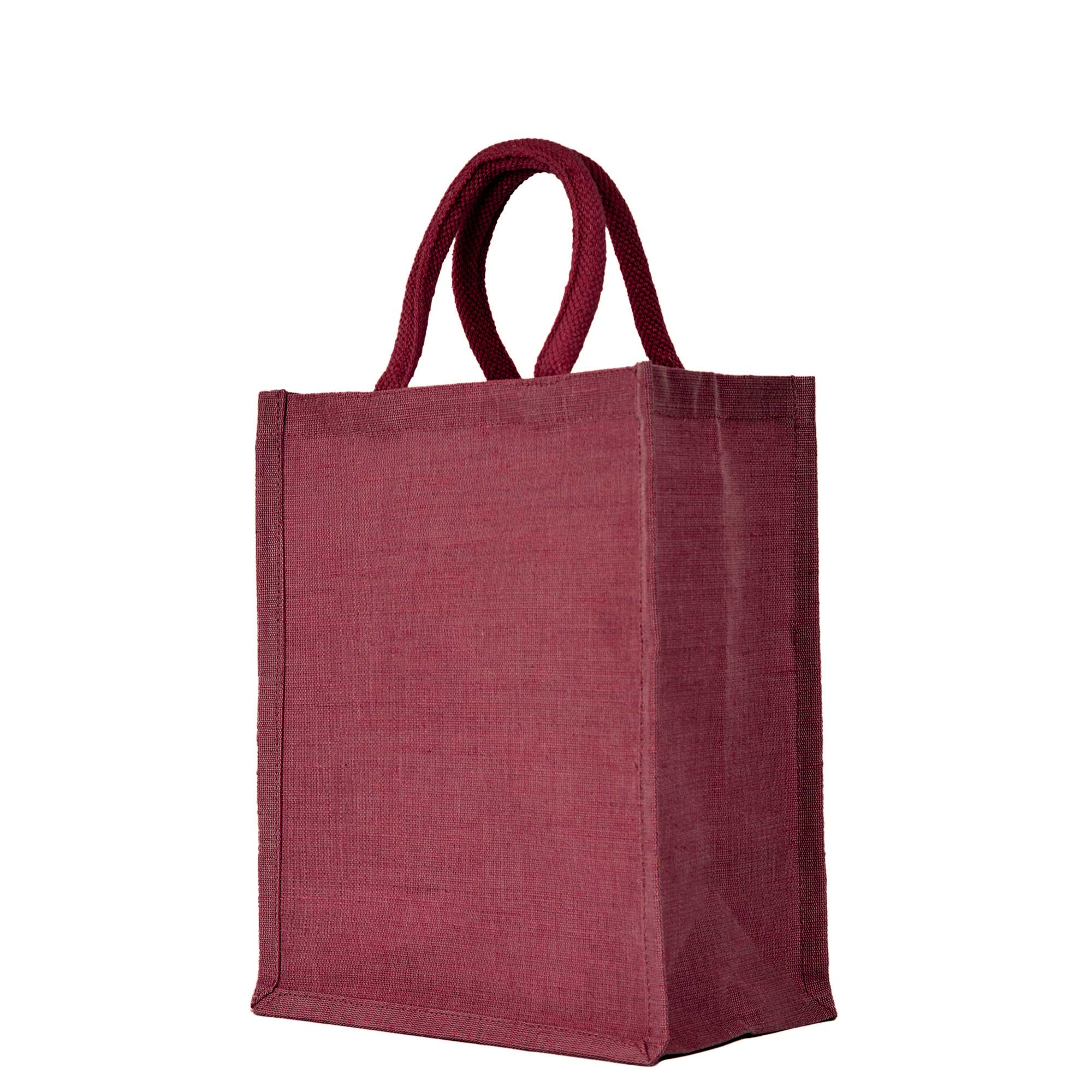 ecojutebags – Engroshandel Indkøbspose/indkøbstaske – 4 genanvendelige Juco-tasker med lomme og håndtag – 12x10x6 - Gave3