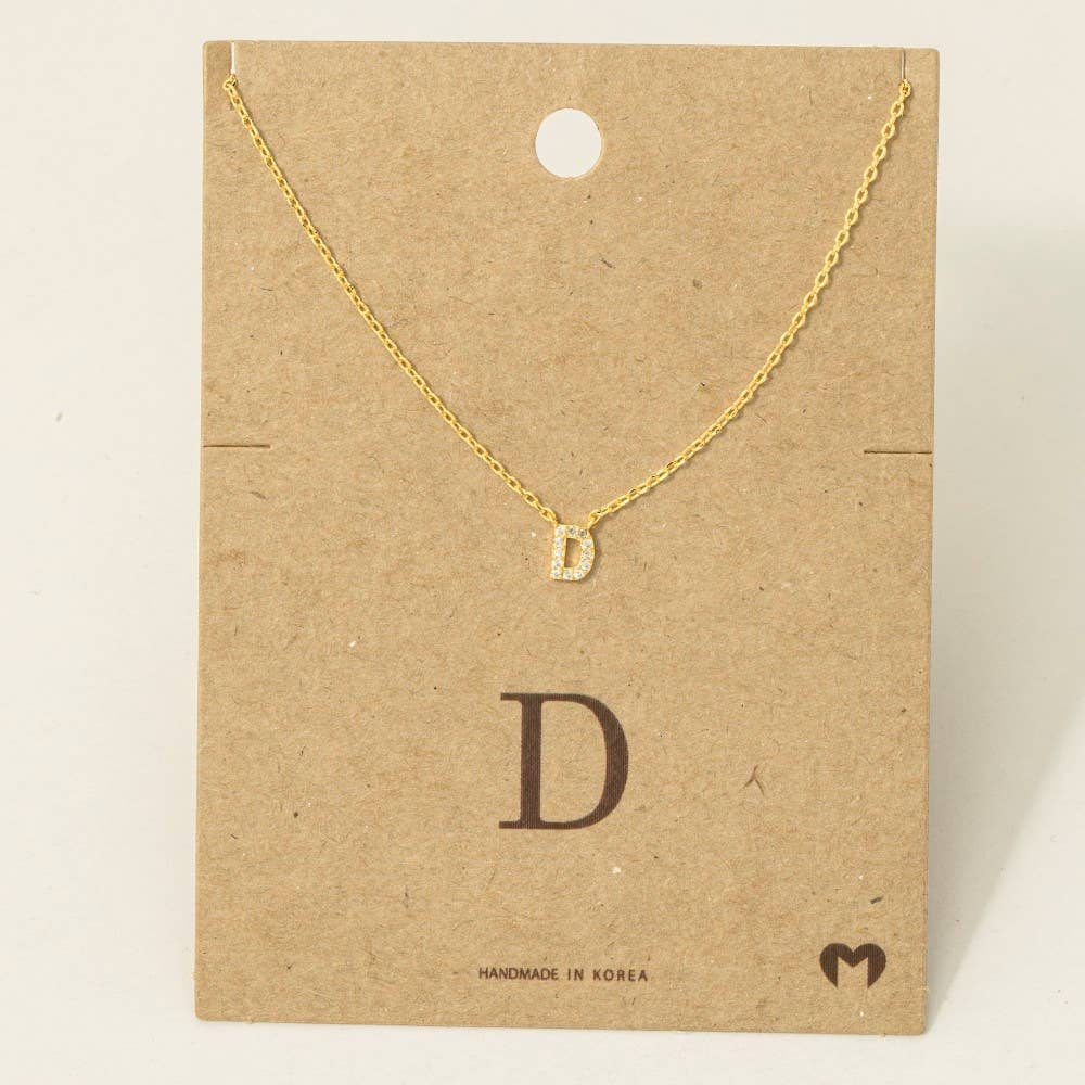 Fame Accessories - Vendita all'ingrosso Collana con ciondolo/pendaglio - Mini collana iniziale con strass9