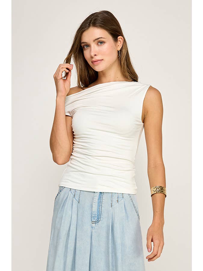 Miss Love - Wholesale Knit Top - Women's - ONE SHOULDER RUCHED TOP10