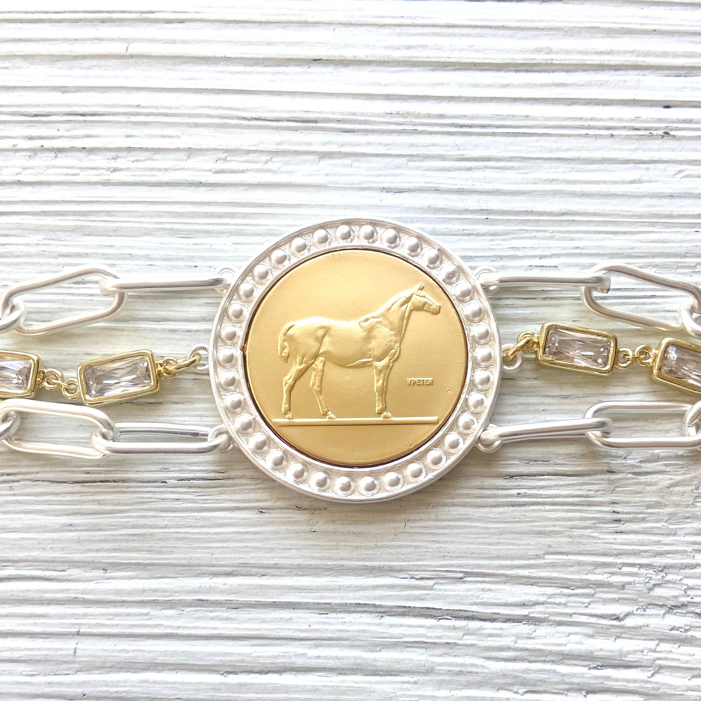 VB&CO Designs Handmade Jewelry - Wholesale Charm/Dangle Bracelet - Horse jewelry coin bracelet country western derby equestrian3