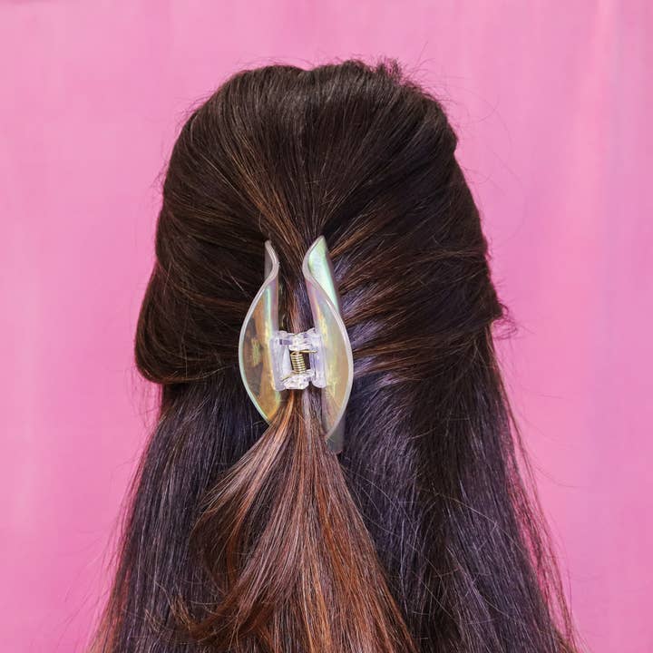 Frog Sac - Wholesale Hair Clip - Women's - Medium Iridescent Hair Claw Clip4