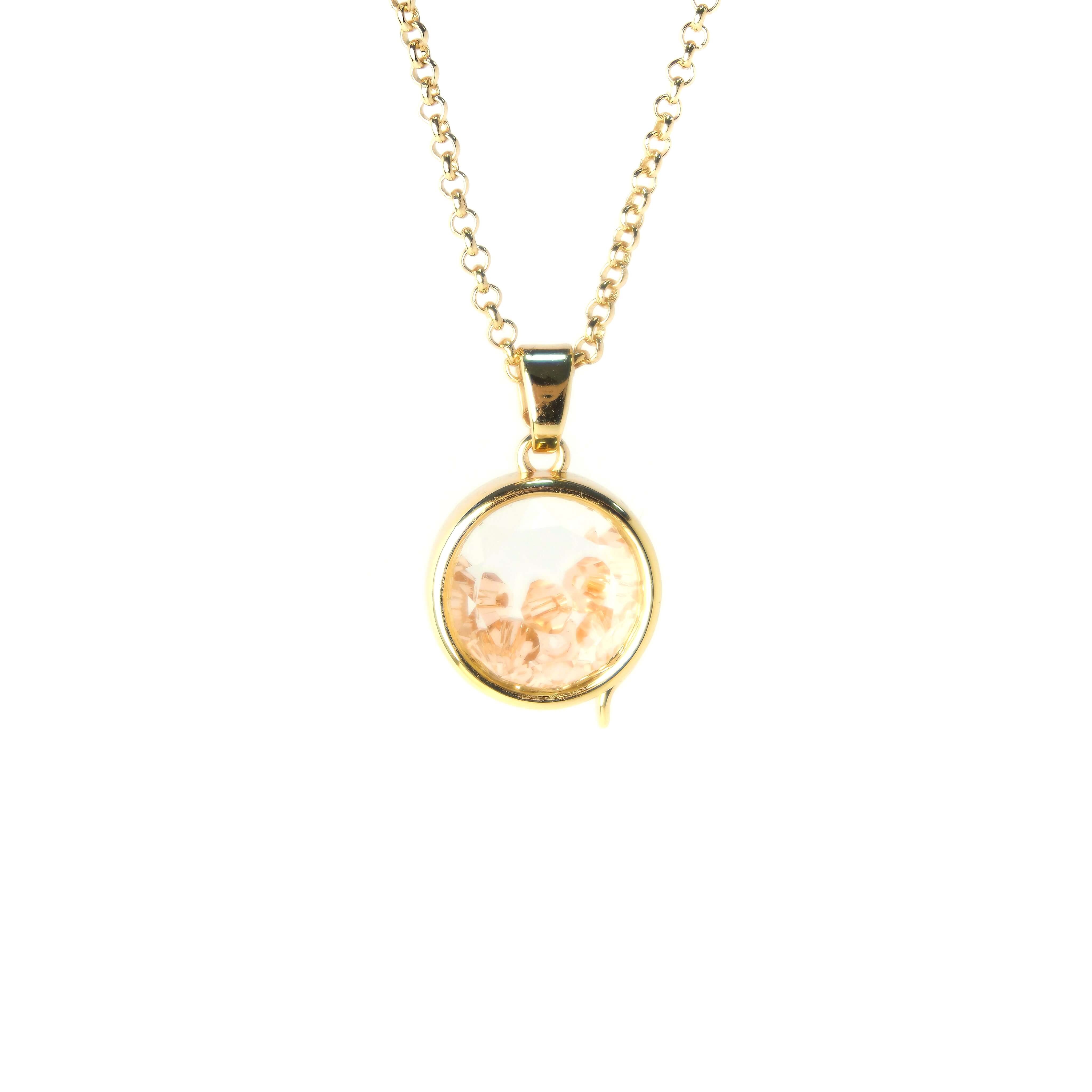 Verdivine – wholesale Locket necklace – Personalized Crystal Bead Mini Round Locket Necklace3