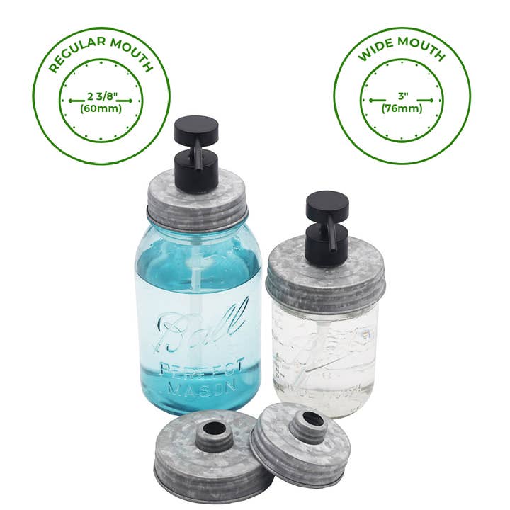 Mason Jar Lifestyle - Wholesale Soap Dispenser - Matte Black Soap Pump Lid Kit for Mason Jars