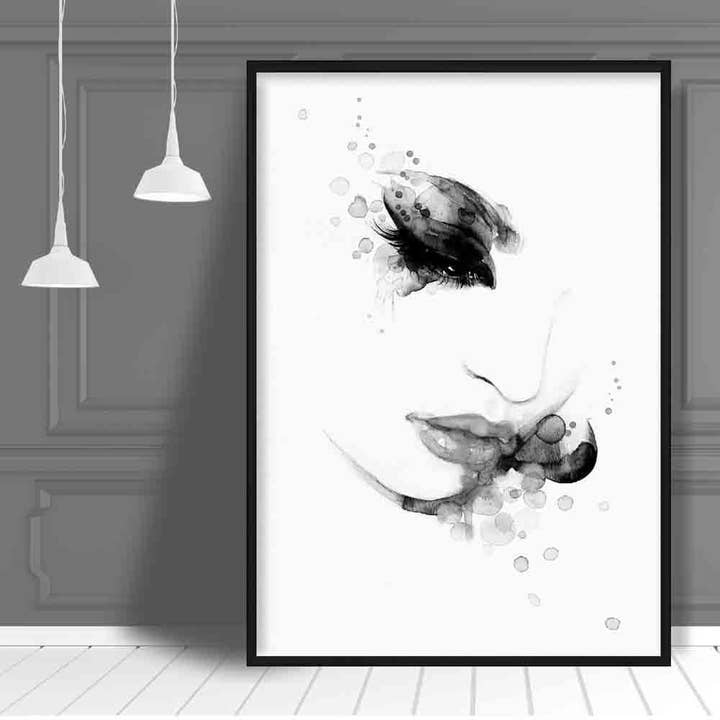 Artze Wall Art – Engroshandel Kunsttryk – Mode Illustration Abstrakt Akvarel ansigt Kunsttryk2