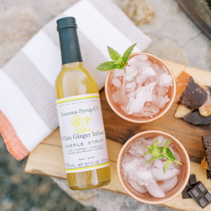 Sonoma Syrup Co. - Wholesale Cocktail Mix/Syrup - 12.7 oz White Ginger Infused Simple Syrup4