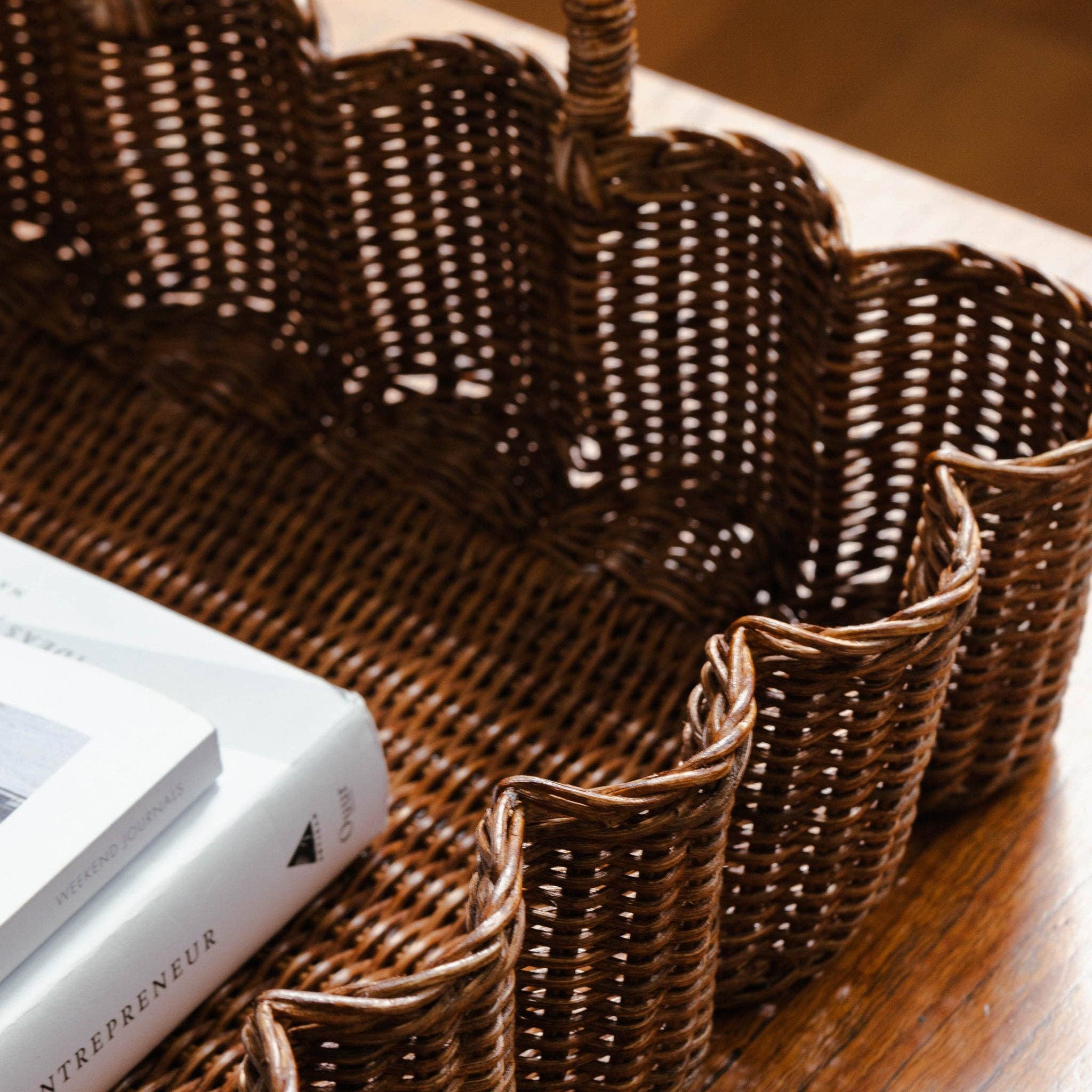 Hastshilp - Wholesale Decorative Tray - Mini Wavy Tray (Teak Stained)2