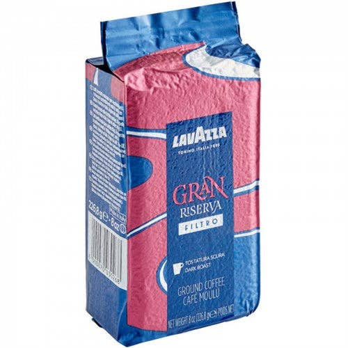 Lavazza Gran Riserva Filtro Coarse Ground Coffee 8 oz. - 20/Pieces WS-110LVCRSRVGR for wholesale by FIXTUREDISPLAYS