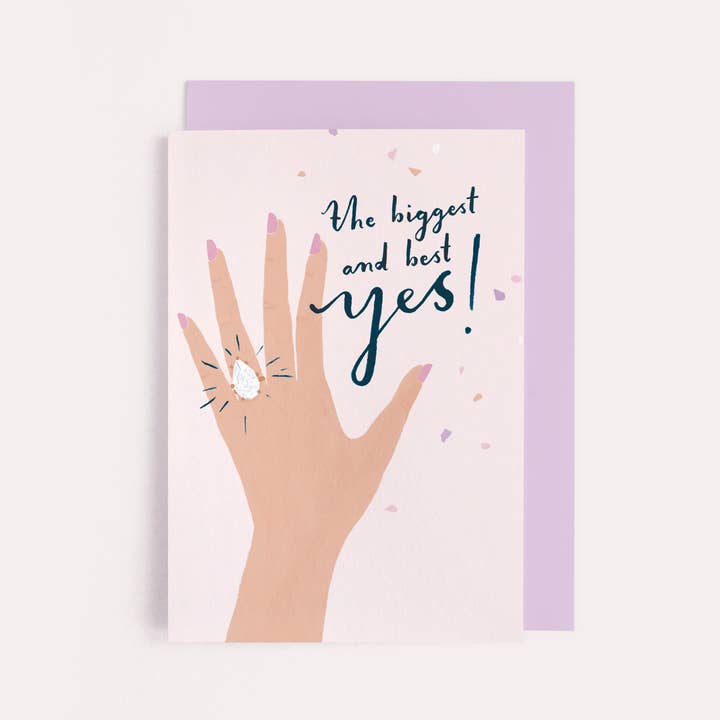 Sister Paper Co. - Wholesale Engagement Card - Hand Engagement Cards | Congratulations Cards | Diamond Ring